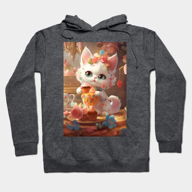 Cute Dessert Kitty 1 Hoodie by redwitchart